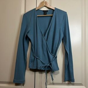 Banana Republic Teal Wrap Blouse